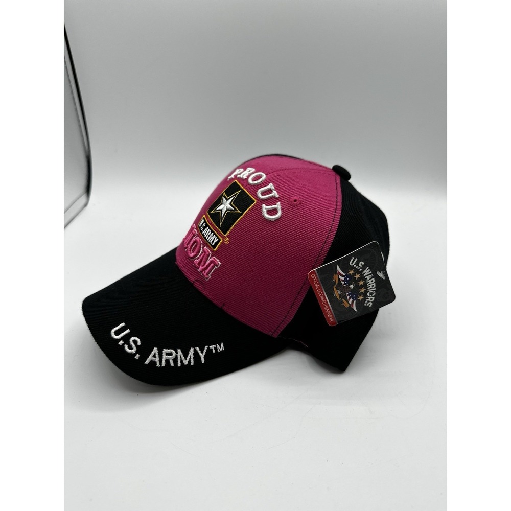 U.S. Warriors Proud U.S. Army Mom Baseball Cap Hat Pink Black Official Licensed - Picture 3 of 13